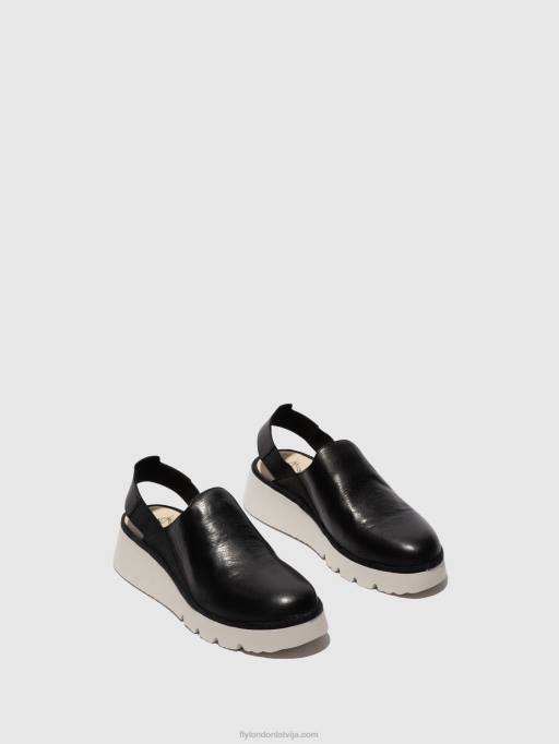 lv Fly London sievietes sling-back kurpes plog430 melns 80JP645