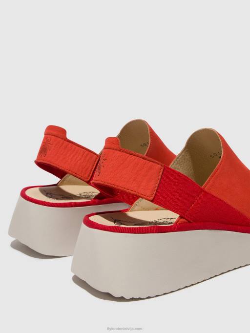 lv Fly London sievietes sling-back kurpes plog430 velns sarkans 80JP644