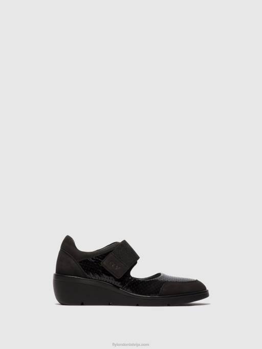 lv Fly London sievietes velcro kurpes naje583 melns 80JP624