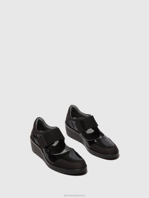 lv Fly London sievietes velcro kurpes naje583 melns 80JP624