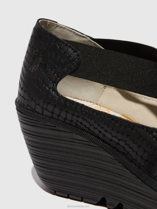 lv Fly London sievietes elastīgās kurpes yoly402 melns 80JP684