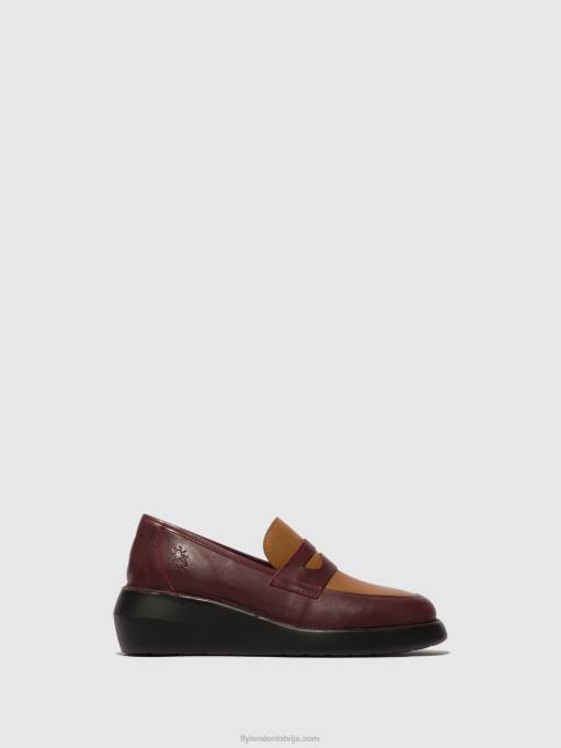 lv Fly London sievietes loafers kurpes blar513 bordo/cuoio 80JP677