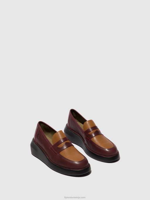 lv Fly London sievietes loafers kurpes blar513 bordo/cuoio 80JP677
