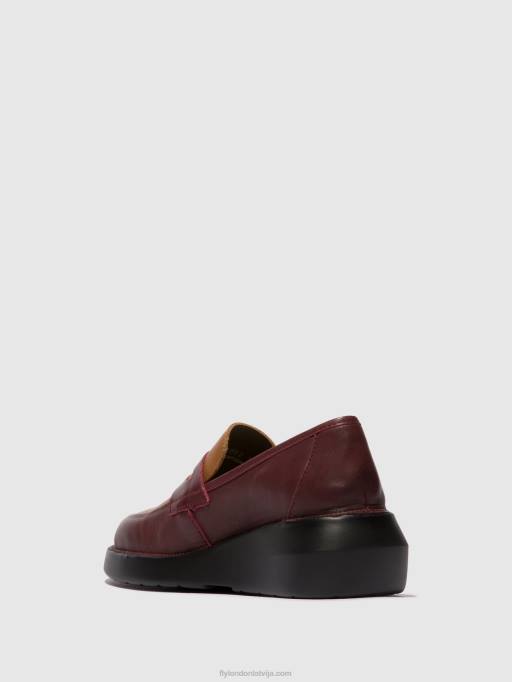 lv Fly London sievietes loafers kurpes blar513 bordo/cuoio 80JP677