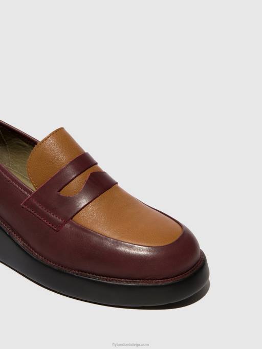 lv Fly London sievietes loafers kurpes blar513 bordo/cuoio 80JP677