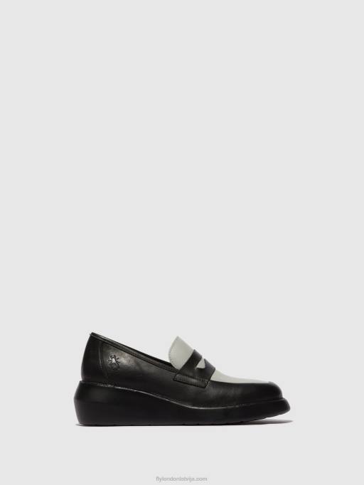 lv Fly London sievietes loafers kurpes blar513 melns/pelēks 80JP678