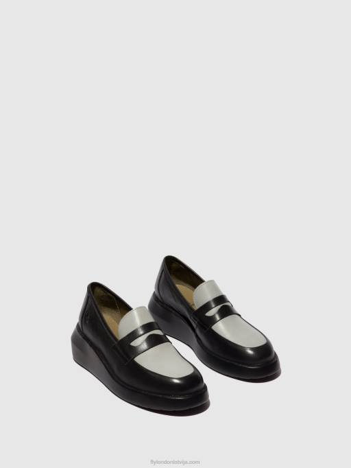 lv Fly London sievietes loafers kurpes blar513 melns/pelēks 80JP678