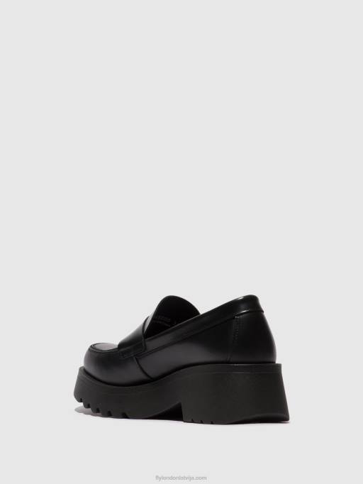 lv Fly London sievietes loafers kurpes moat948 melna (melna zole) 80JP653