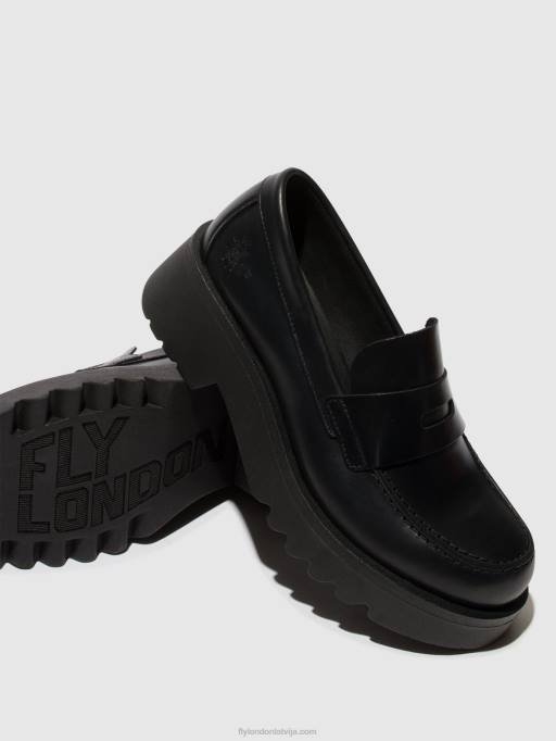 lv Fly London sievietes loafers kurpes moat948 melna (melna zole) 80JP653