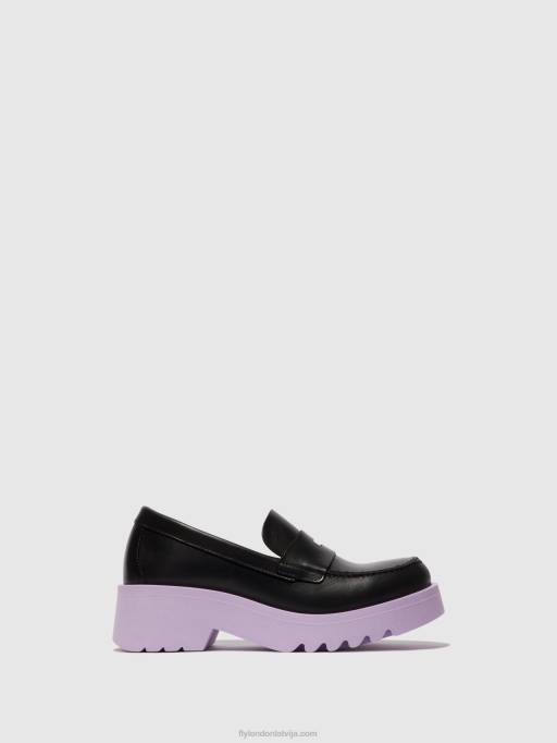lv Fly London sievietes loafers kurpes moat948 melna (violeta zole) 80JP651