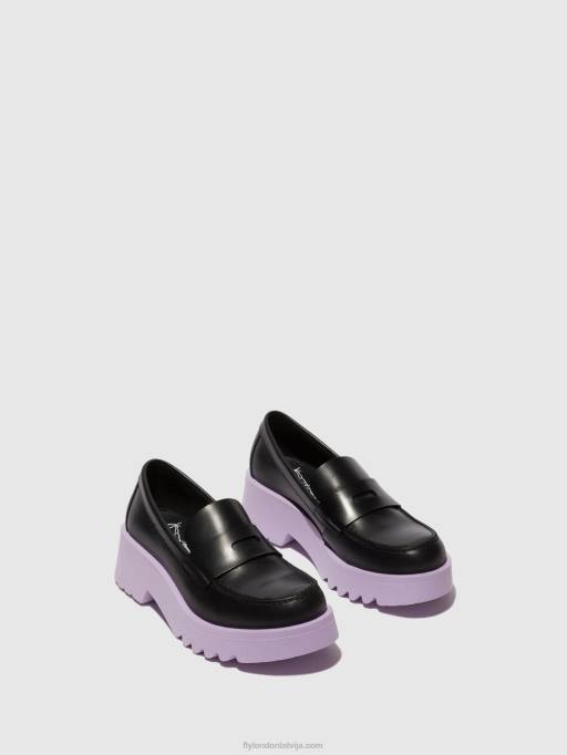 lv Fly London sievietes loafers kurpes moat948 melna (violeta zole) 80JP651