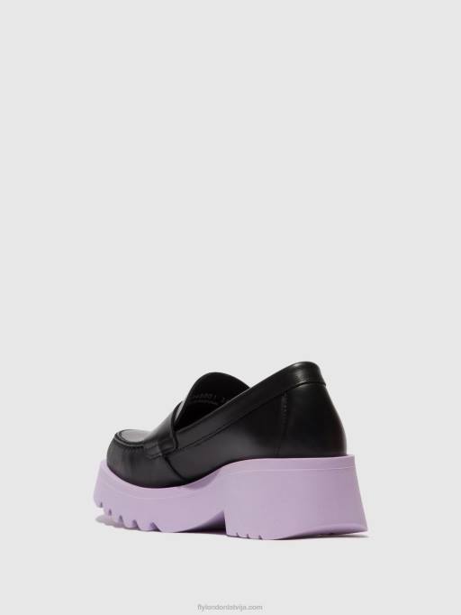 lv Fly London sievietes loafers kurpes moat948 melna (violeta zole) 80JP651