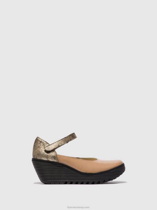 lv Fly London sievietes Mary Jane kurpes yawo345 kapučīno/šampanietis 80JP671