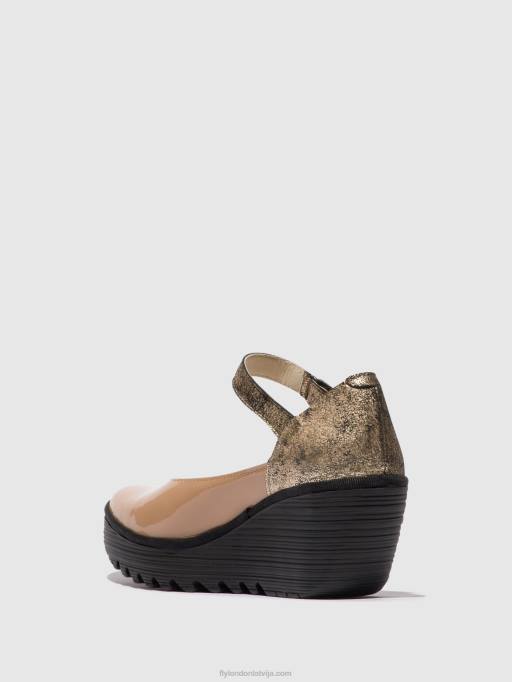 lv Fly London sievietes Mary Jane kurpes yawo345 kapučīno/šampanietis 80JP671