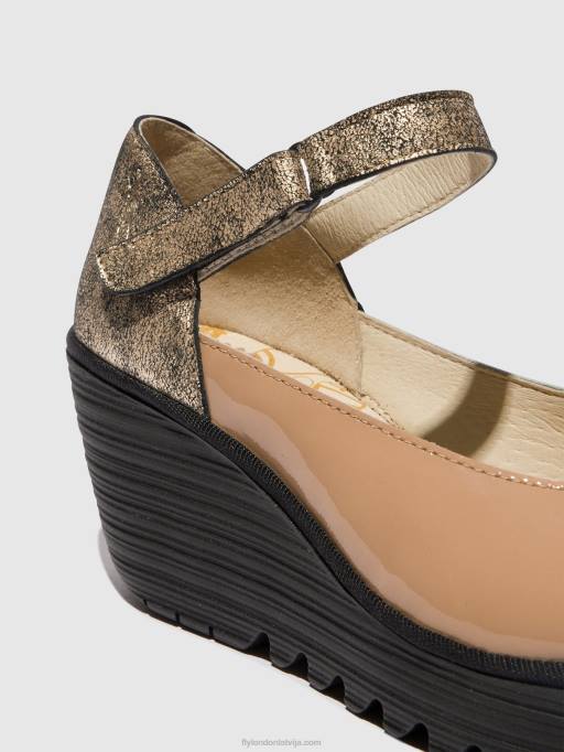 lv Fly London sievietes Mary Jane kurpes yawo345 kapučīno/šampanietis 80JP671