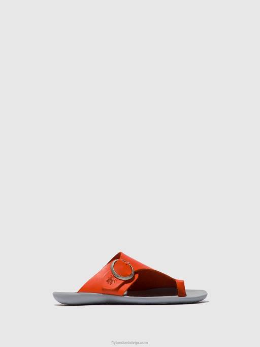 lv Fly London sievietes atvērtā pirksta mūļi vizlas758 koraļļi 80JP383