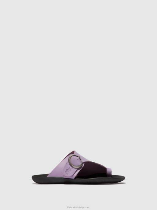 lv Fly London sievietes atvērtā pirksta mūļi vizlas758 violets 80JP368