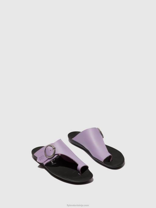 lv Fly London sievietes atvērtā pirksta mūļi vizlas758 violets 80JP368