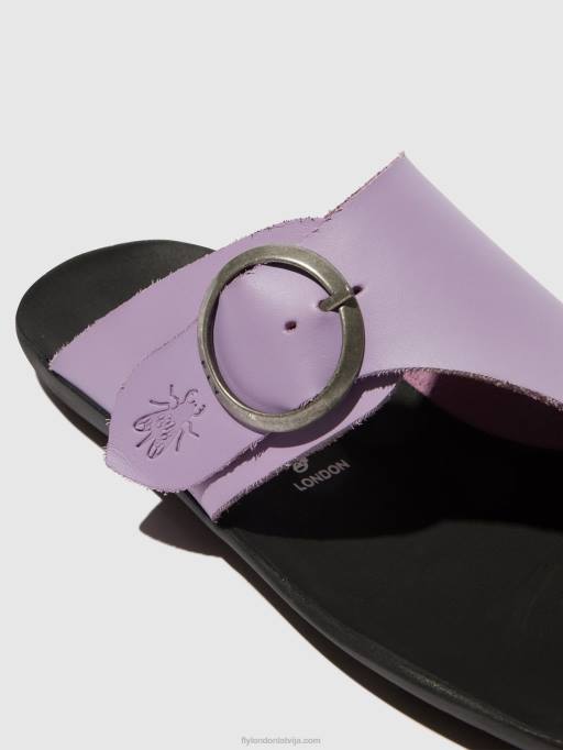 lv Fly London sievietes atvērtā pirksta mūļi vizlas758 violets 80JP368