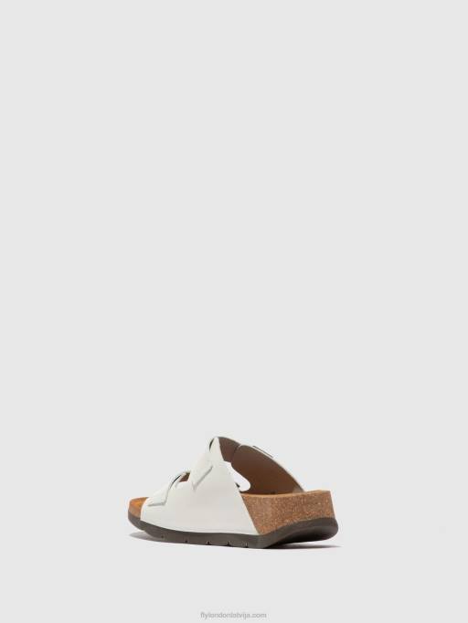 lv Fly London sievietes atvērto pirkstu mūļi caja721 brusas baltas 80JP388