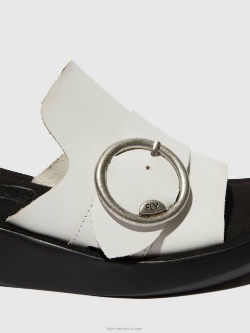lv Fly London sievietes sprādzes mūļi beyd925 pelēkbalts 80JP380