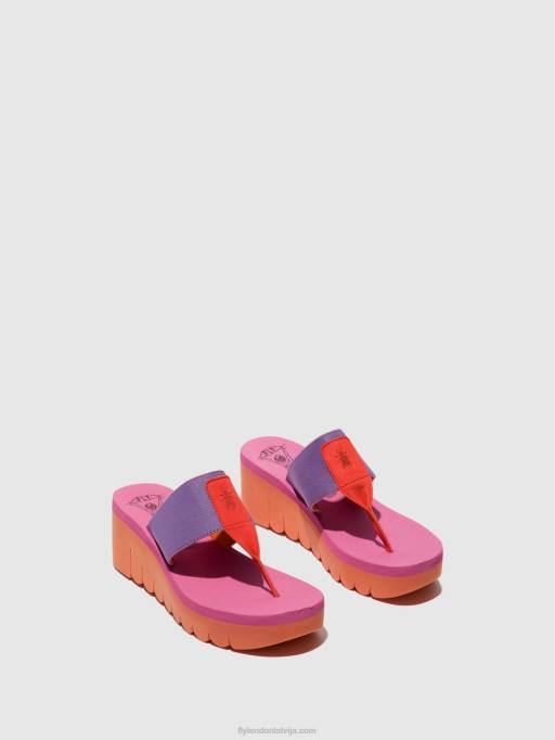lv Fly London sievietes uzvelkami mūļi yomu725 oranža/violeta (roze) 80JP360