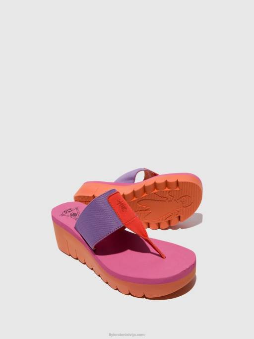 lv Fly London sievietes uzvelkami mūļi yomu725 oranža/violeta (roze) 80JP360