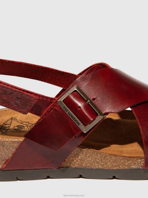 lv Fly London sievietes krosovera sandales chlo852 sarkans 80JP589