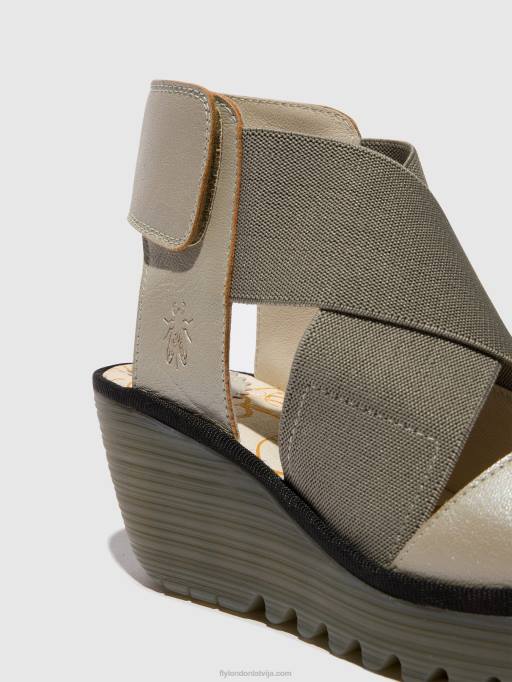 lv Fly London sievietes krosovera sandales yuba385 Sudrabs 80JP477