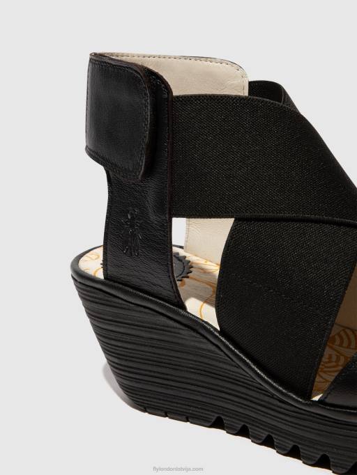 lv Fly London sievietes krosovera sandales yuba385 melns 80JP561