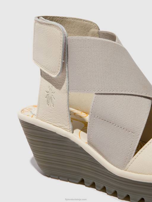lv Fly London sievietes krosovera sandales yuba385 pelēkbalts 80JP558