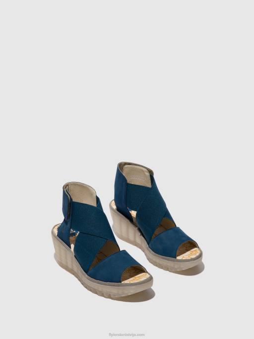lv Fly London sievietes krosovera sandales yuba385 zils 80JP485