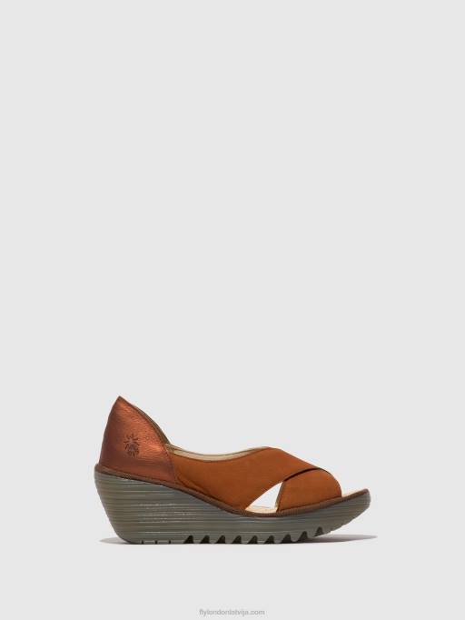 lv Fly London sievietes krosoveru sandales yoma307 iedegums/varš 80JP484
