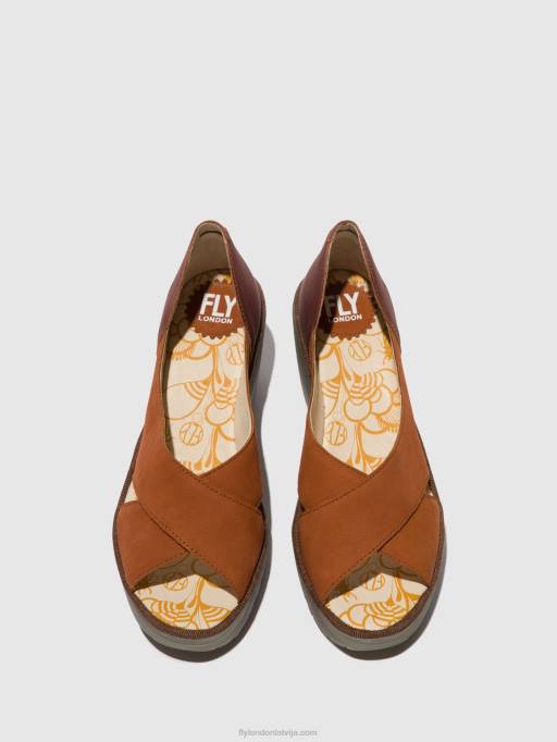 lv Fly London sievietes krosoveru sandales yoma307 iedegums/varš 80JP484