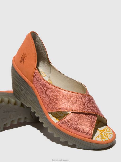 lv Fly London sievietes krosoveru sandales yoma307 lasis/persiks 80JP564