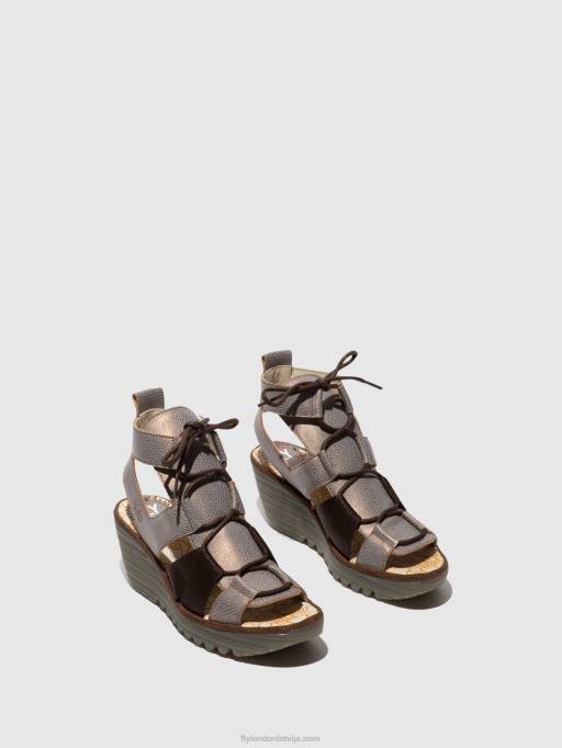 lv Fly London sievietes šņorējamās sandales yaca413 bronza 80JP472