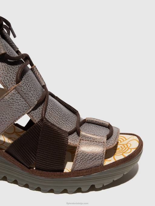 lv Fly London sievietes šņorējamās sandales yaca413 bronza 80JP472