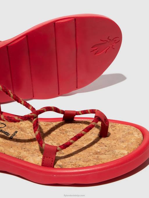 lv Fly London sievietes šņorējamas sandales tace874 lūpu krāsa sarkana 80JP553