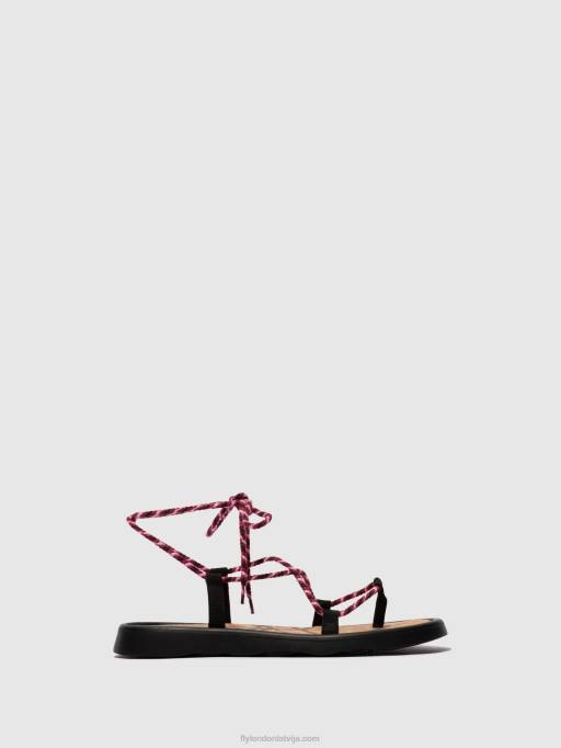 lv Fly London sievietes šņorējamas sandales tace874 melns (violeta) 80JP550