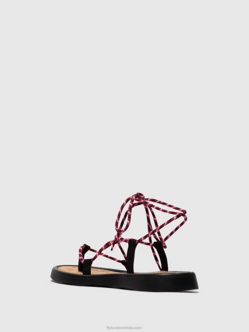lv Fly London sievietes šņorējamas sandales tace874 melns (violeta) 80JP550