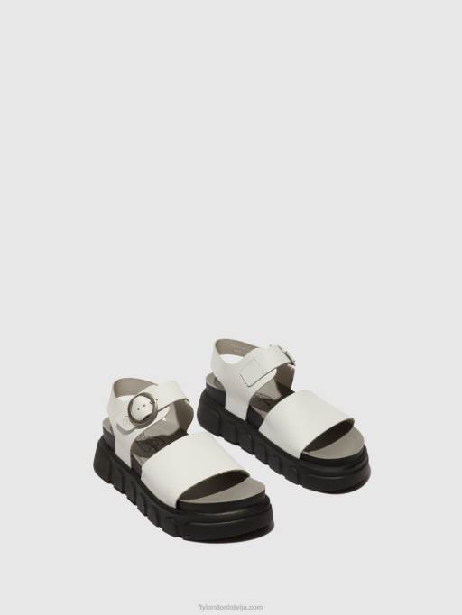 lv Fly London sievietes potītes siksna sandales cree947 pelēkbalts 80JP507