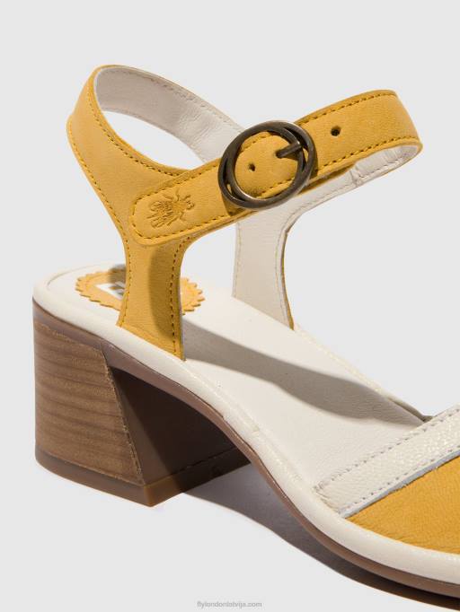lv Fly London sievietes potītes siksnu sandales lear374 kameņu/balts 80JP568