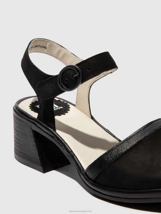 lv Fly London sievietes potītes siksnu sandales lear374 melns 80JP531