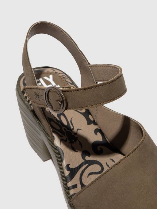 lv Fly London sievietes sandales ar stropu muguru wely439 haki 80JP443
