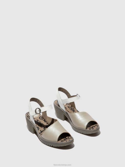 lv Fly London sievietes sandales ar stropu muguru wely439 sudrabs/ pelēkbalts 80JP444
