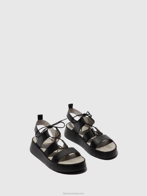 lv Fly London sievietes siksnu sandales caio363 melns 80JP573