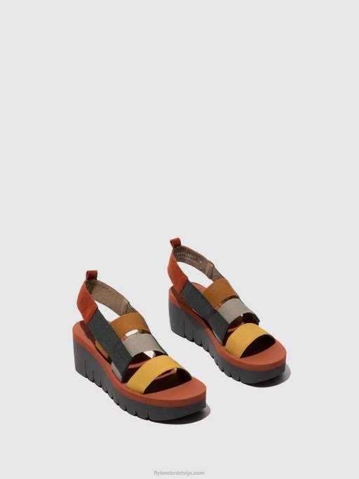 lv Fly London sievietes siksnu sandales yere847 vairāki (ķieģelis) 80JP530