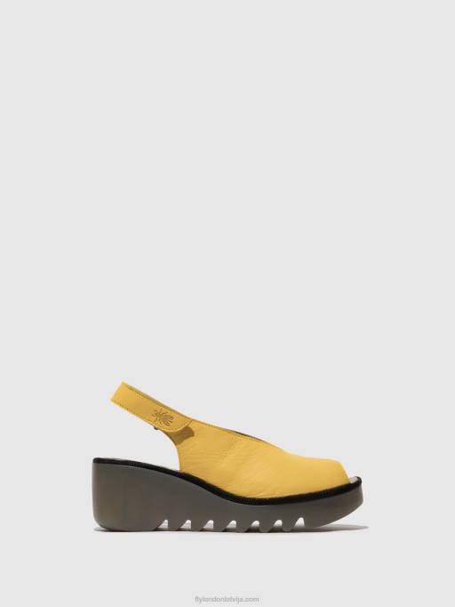 lv Fly London sievietes sling-back sandales baye386 dzeltens 80JP466
