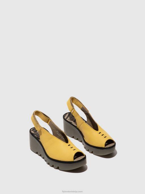 lv Fly London sievietes sling-back sandales baye386 dzeltens 80JP466