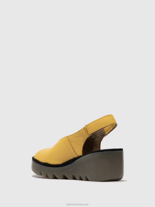 lv Fly London sievietes sling-back sandales baye386 dzeltens 80JP466